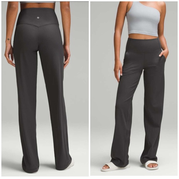 lululemon athletica Pants - Lululemon Align Ribbed High-Rise Wide-Leg Pant Graphite Grey 8